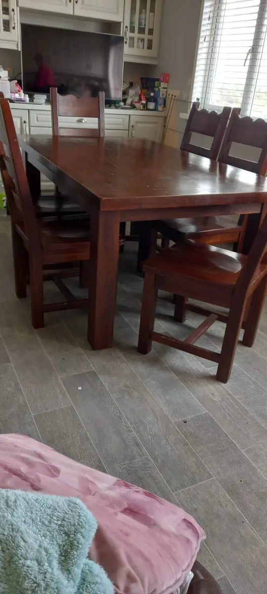 Table and 6 high back chairs - Image 1
