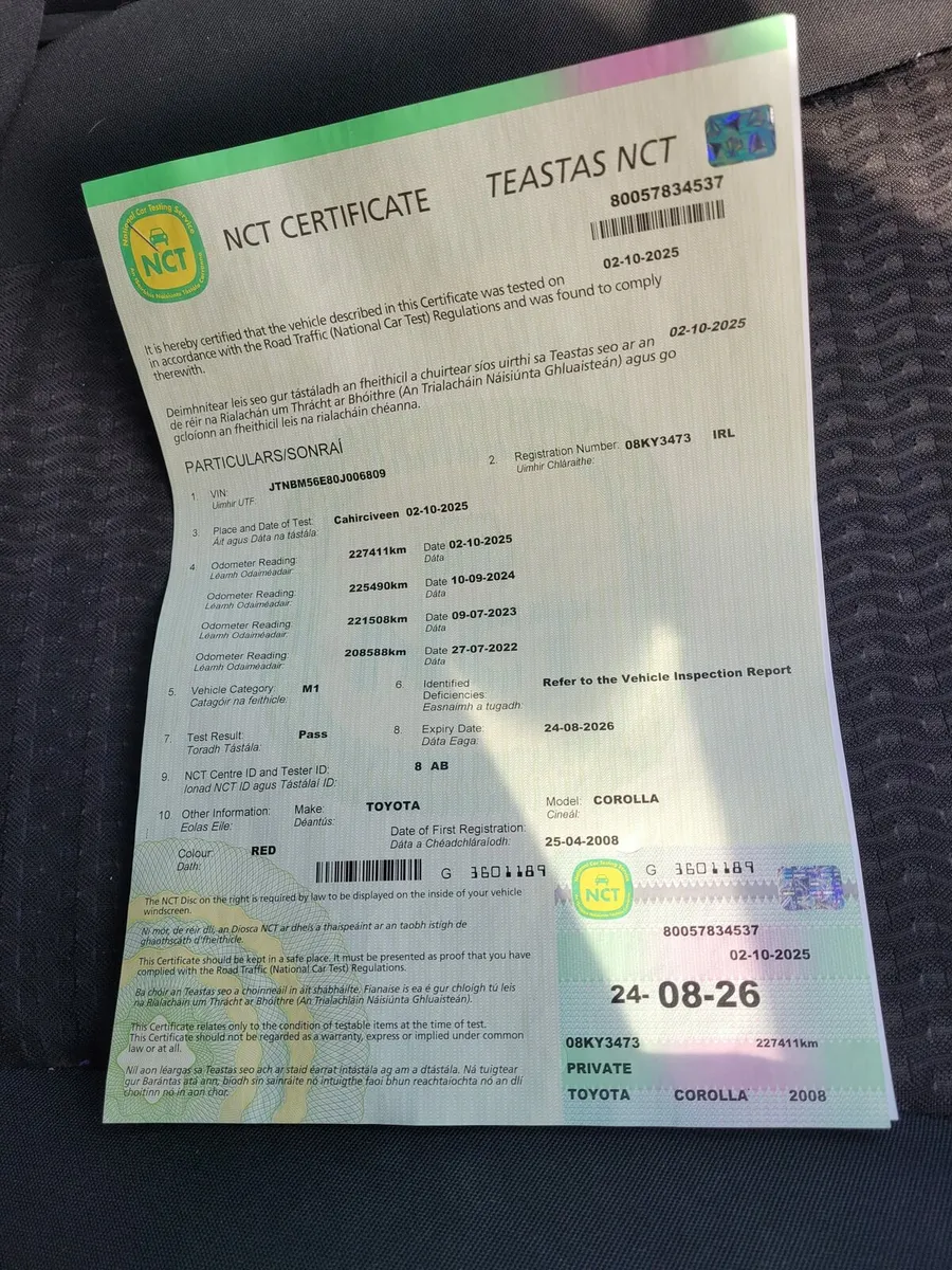 08 Toyota Corolla. Just nct'd till 24-08-2026. - Image 3