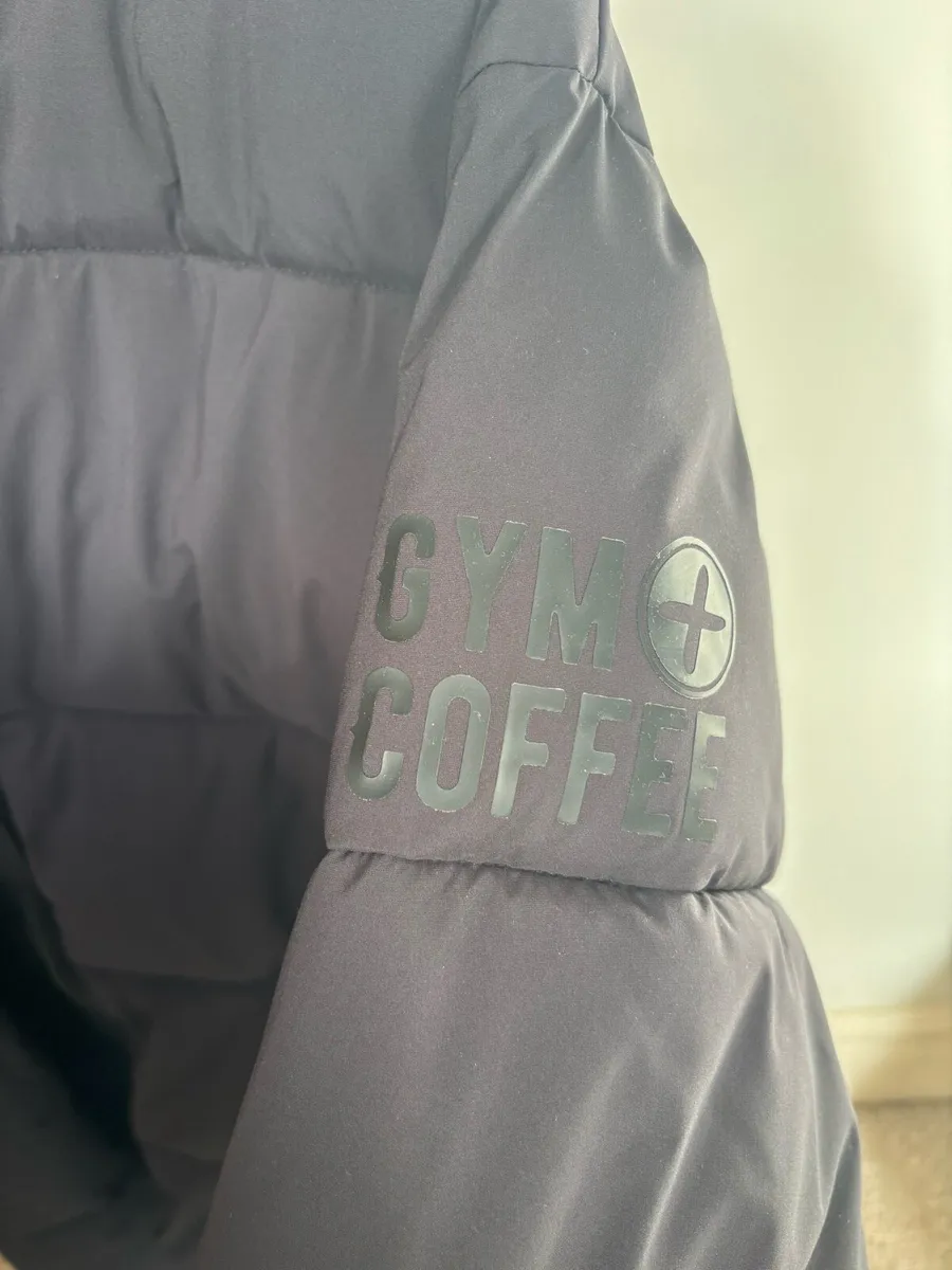 Mens Gym+ Coffee puffa jacket - Image 3