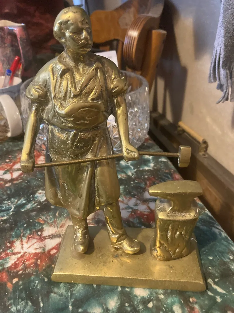 Brass figure blacksmith free postage