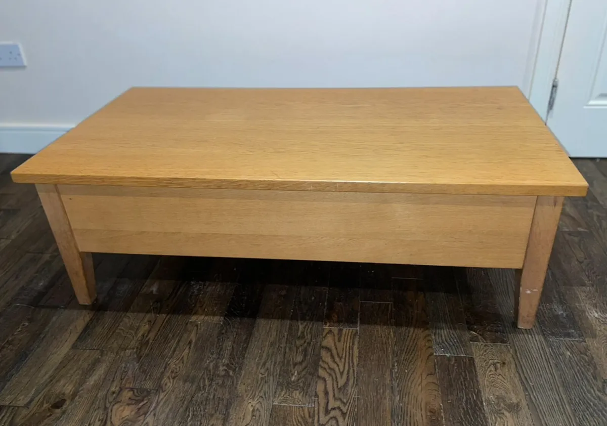 Oak Coffee Table with Storage - Image 1