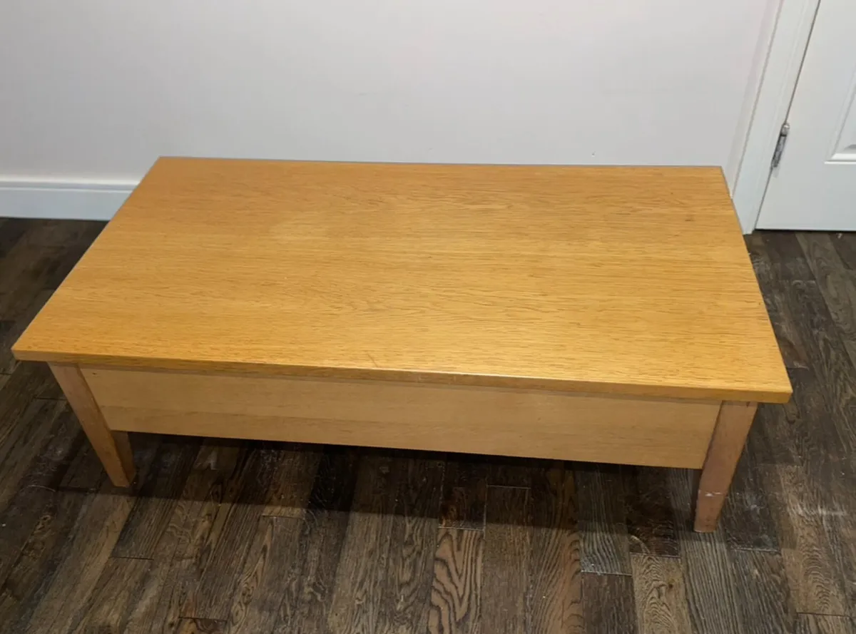 Oak Coffee Table with Storage - Image 2