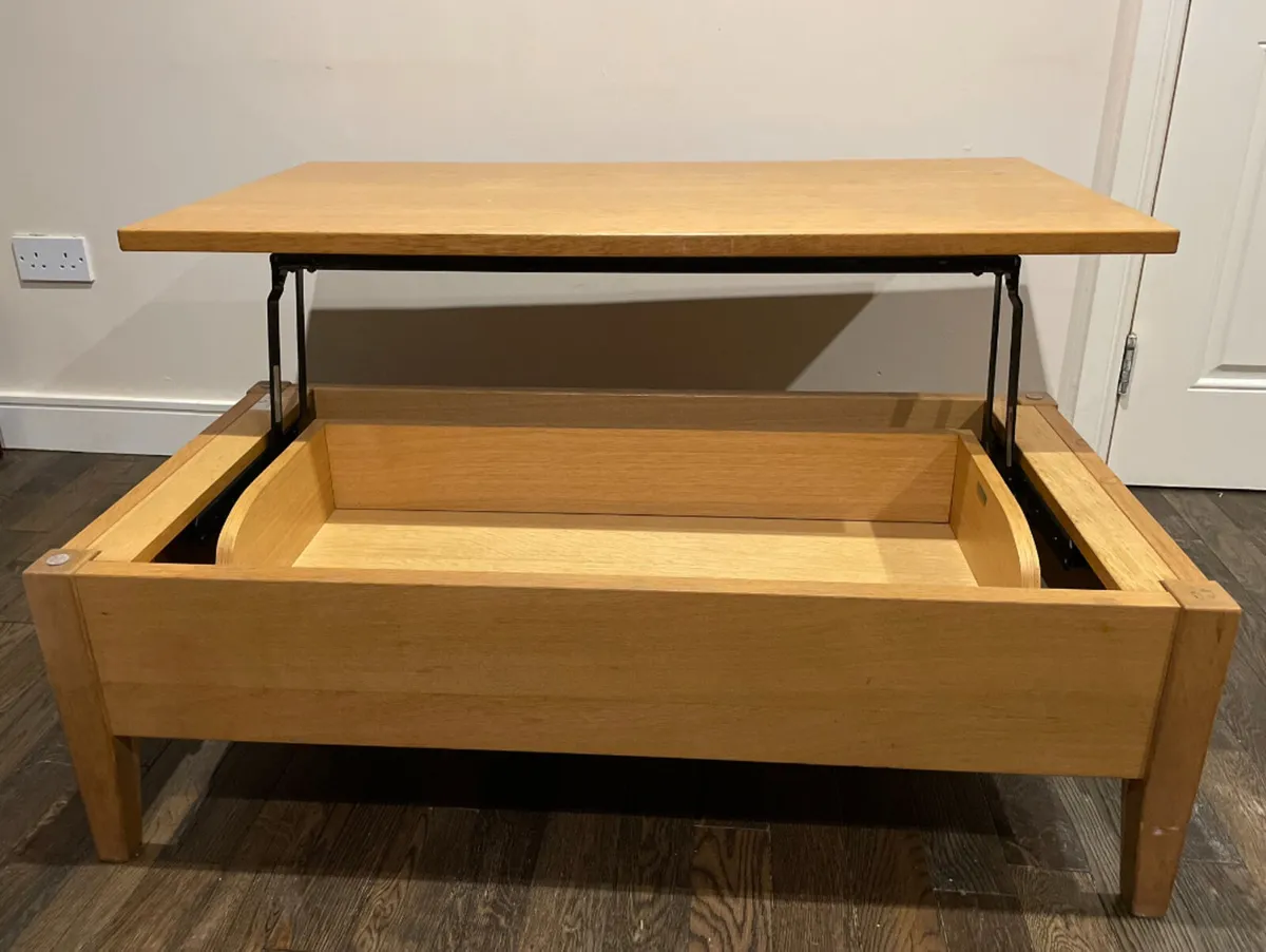 Oak Coffee Table with Storage - Image 3