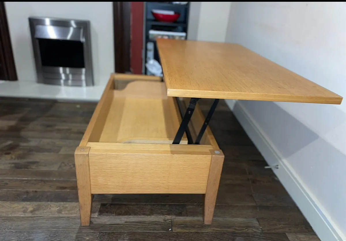 Oak Coffee Table with Storage - Image 4