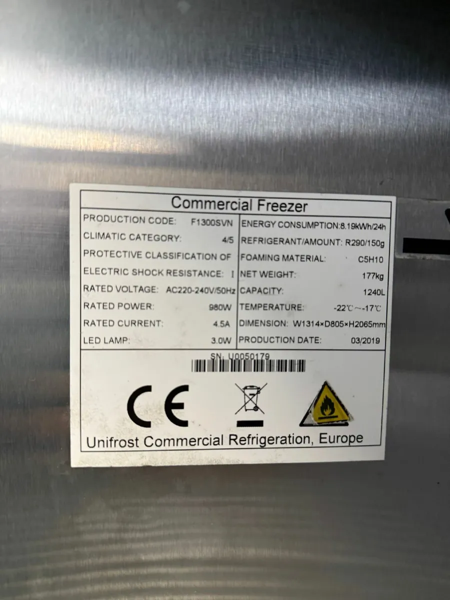 Large Double Door Commercial Freezer - Image 2