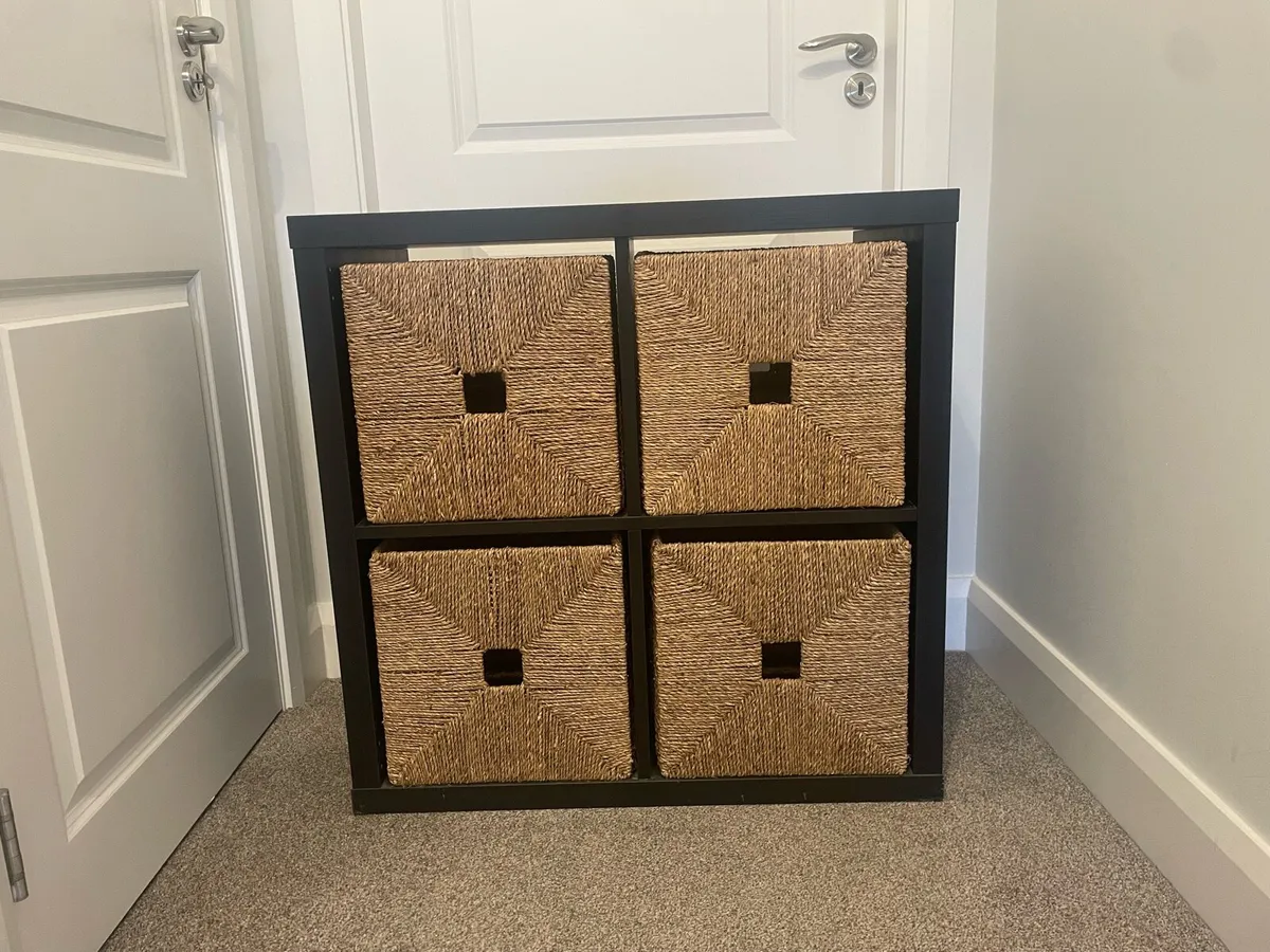 IKEA KALLAX 2x2 unit with 4 inserts - Image 1