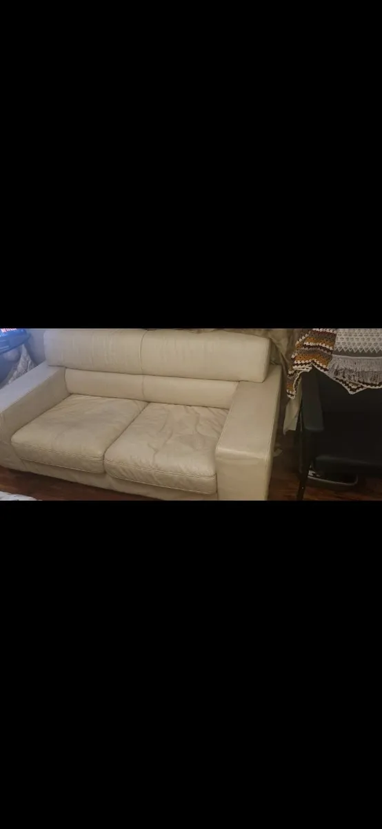 Couches cream leather - Image 1
