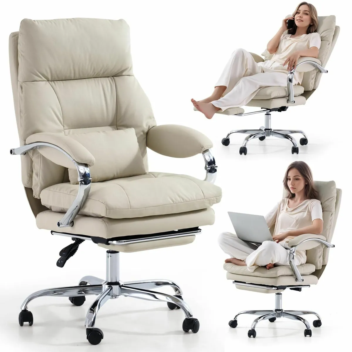 Home Office Desk Chairs Foot Rest Fully Reclining - Image 1