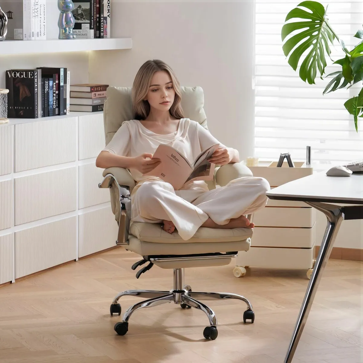 Home Office Desk Chairs Foot Rest Fully Reclining - Image 2