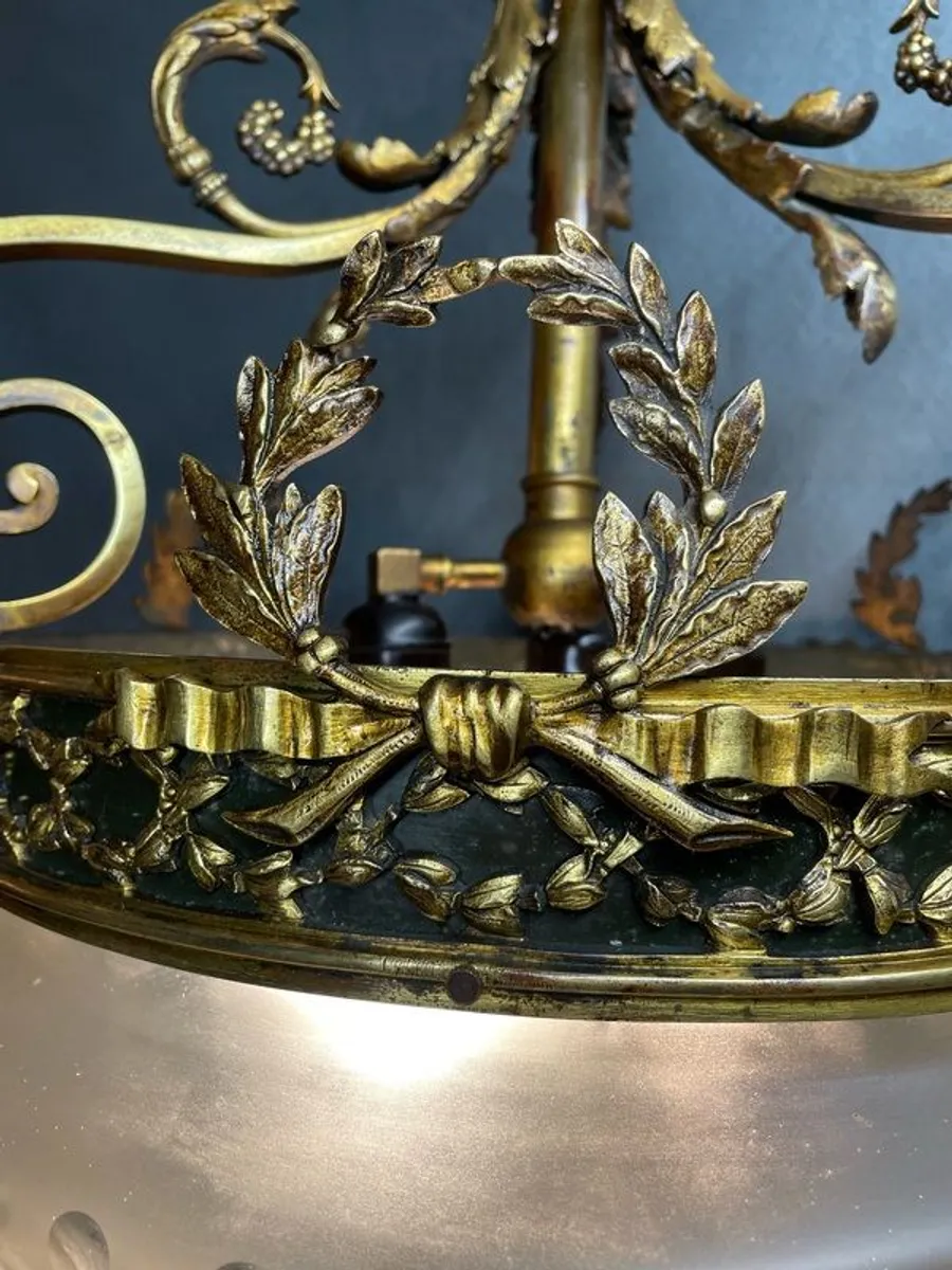 Antique French Gilt Bronze Pendant Light - Image 4