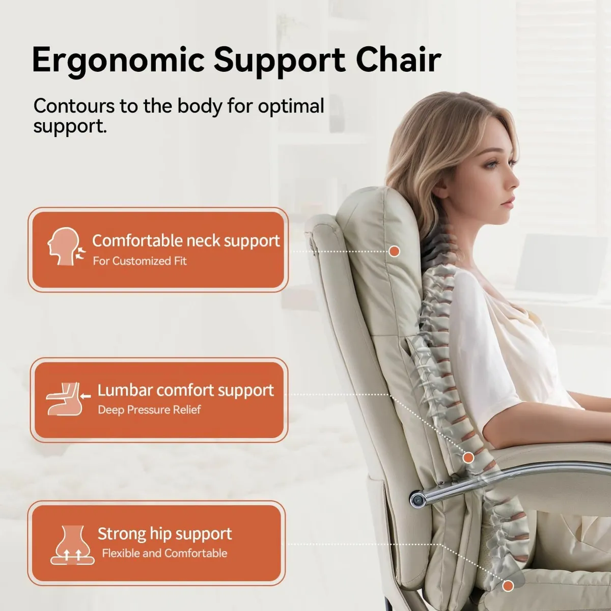 Home Office Desk Chairs Foot Rest Fully Reclining - Image 4