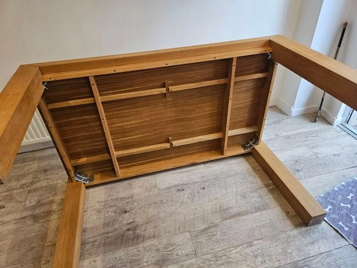 solid oak wood dining table extendable - Image 2
