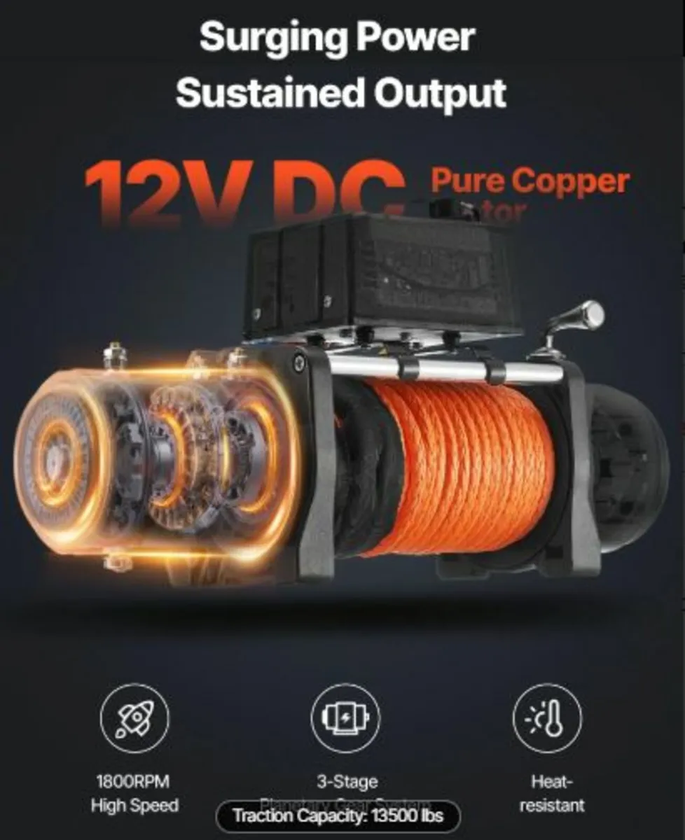 Electric Winch Truck 6123.5 kg Synthetic Rope - Image 2