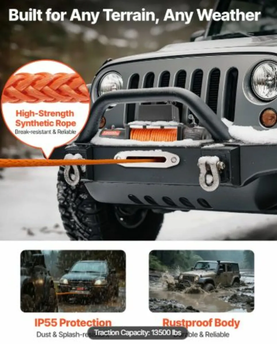 Electric Winch Truck 6123.5 kg Synthetic Rope - Image 3