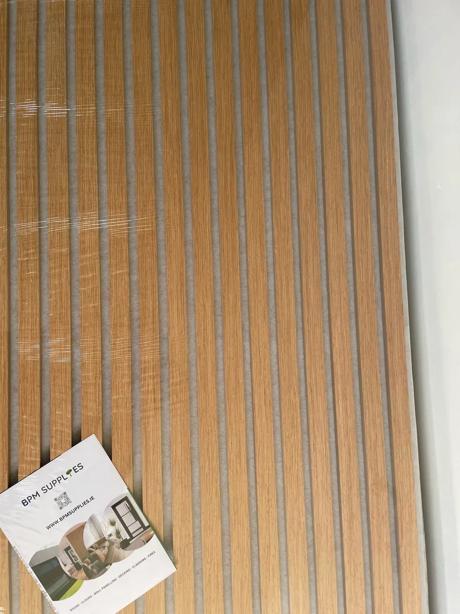 Slat Acoustic Paneling Classic Oak and Beige Felt - Image 1