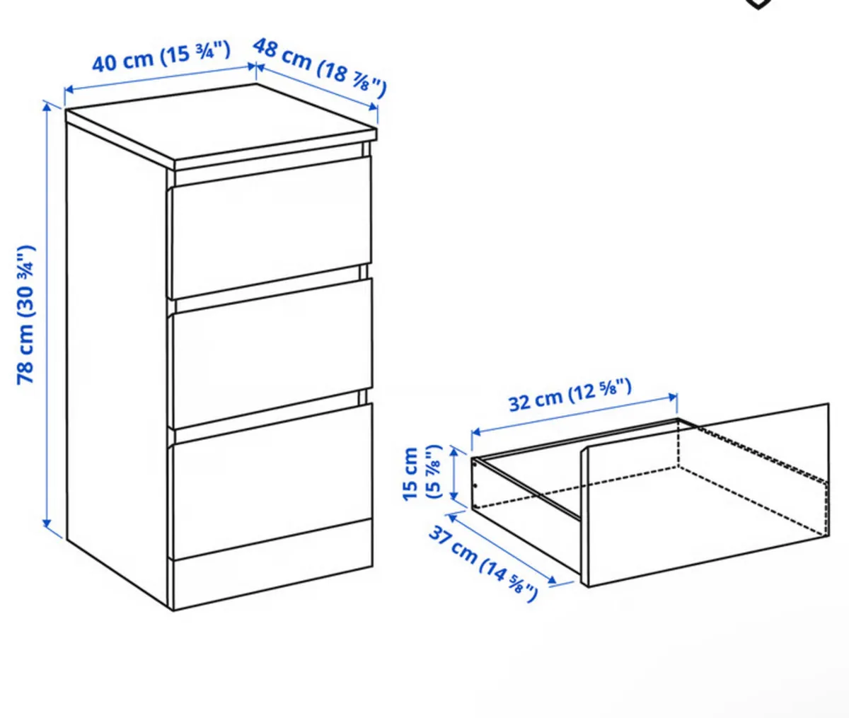 Two Chests of 3 drawers - Image 2