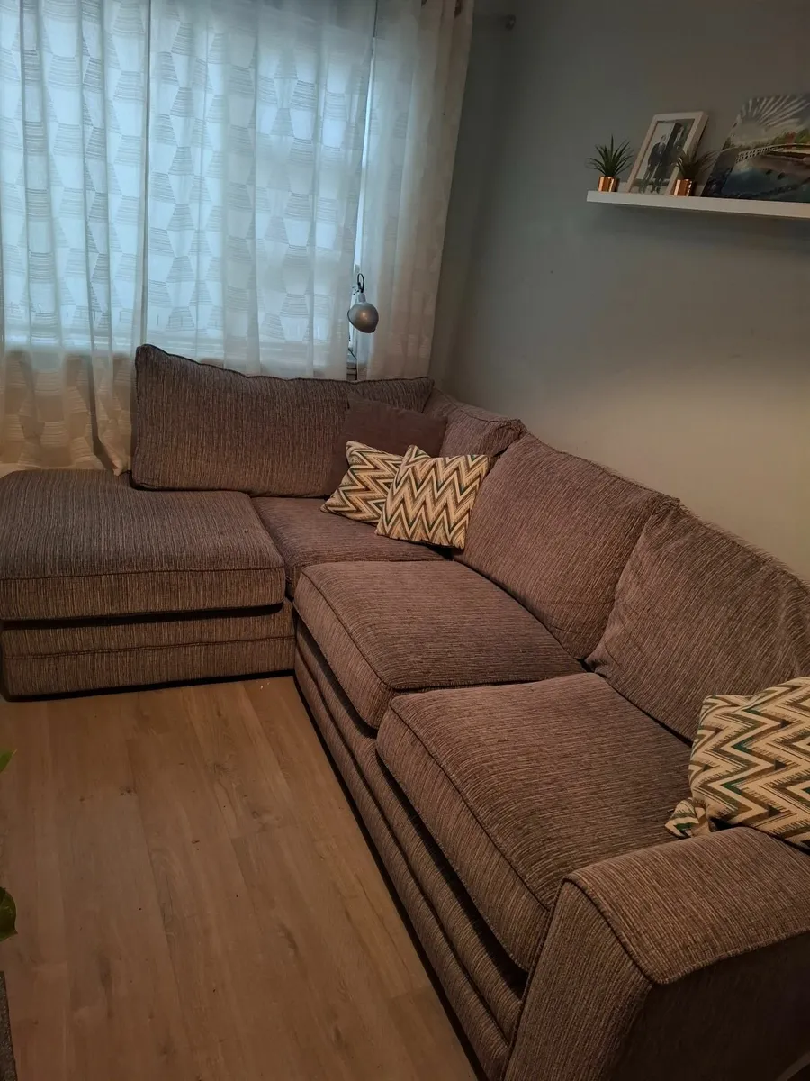Grey L shaped sofa - Image 1