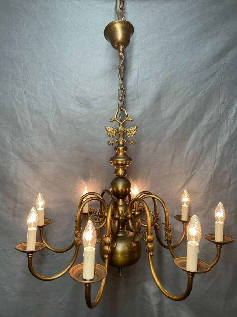 Very Good Antique Eight-Branch Flemish Chandelier. - Image 1