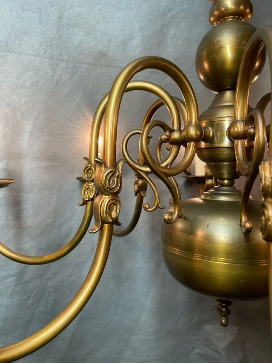 Very Good Antique Eight-Branch Flemish Chandelier. - Image 3