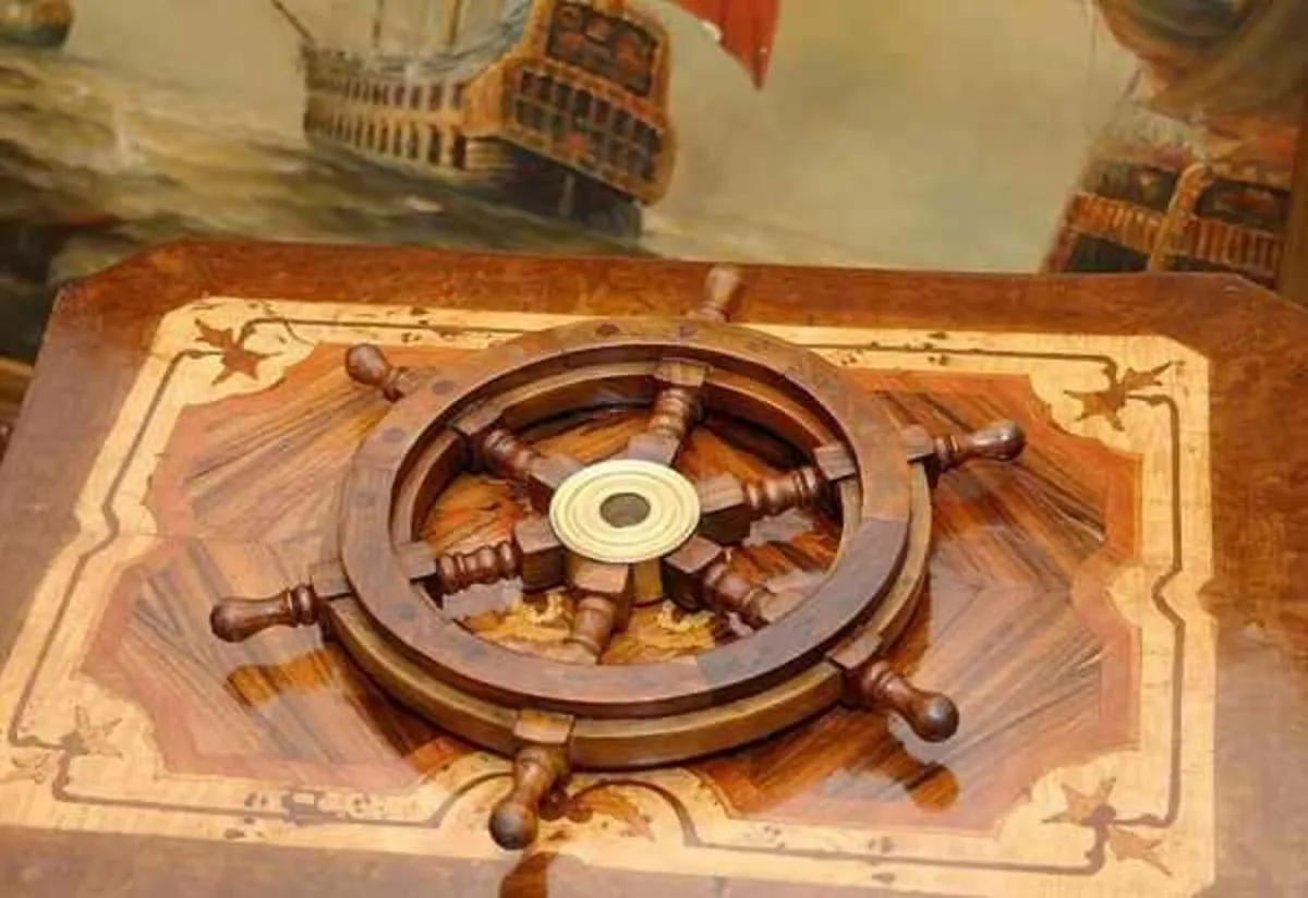 Ships Steering Wheel 32 cm Wood & Brass Antique St - Image 3
