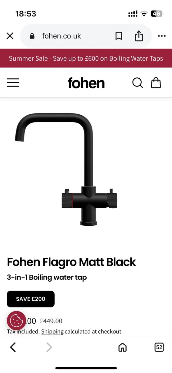 Boiling water tap Foghen pink - Image 1