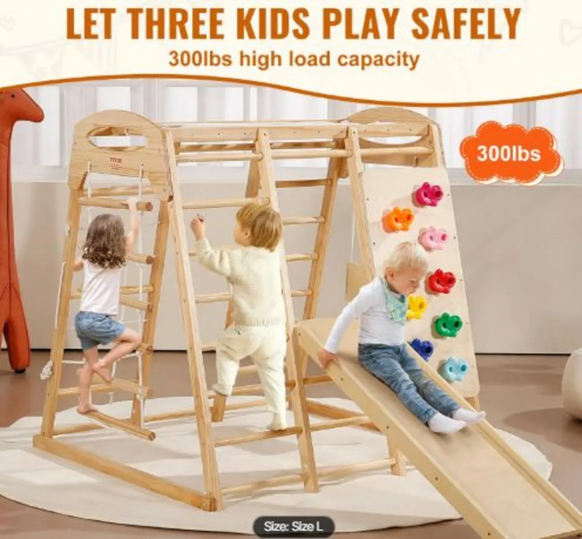 Indoor Jungle Gym,7-in1 Toddler Indoor Playground - Image 2