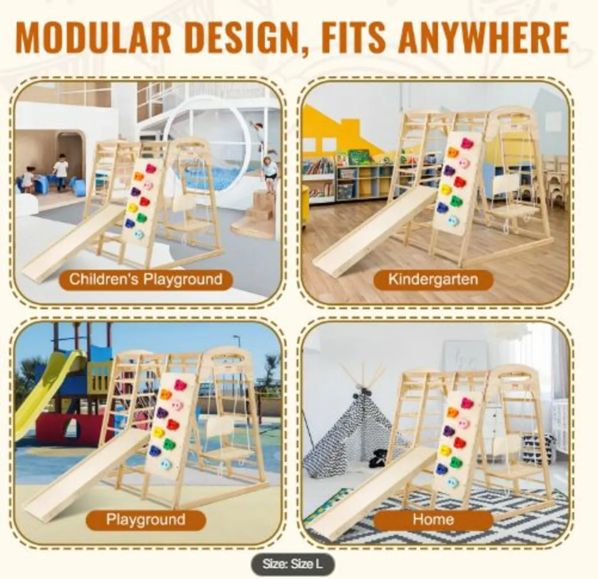 Indoor Jungle Gym,7-in1 Toddler Indoor Playground - Image 4