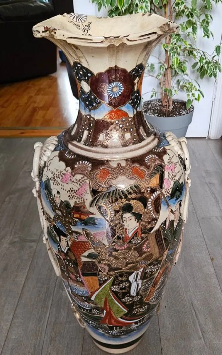 Japanese Handpainted Vase Antique - Image 1