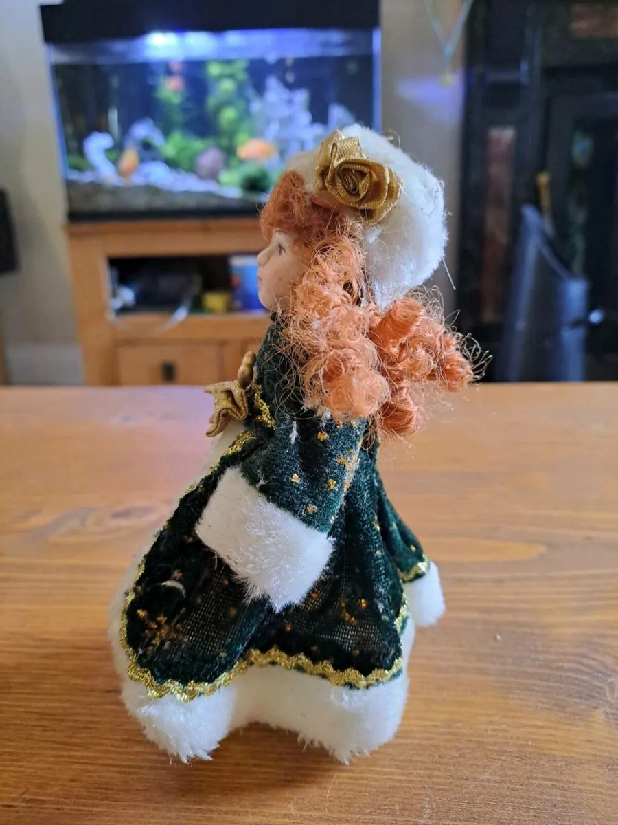 Vintage Christmas porcelain doll - Image 2