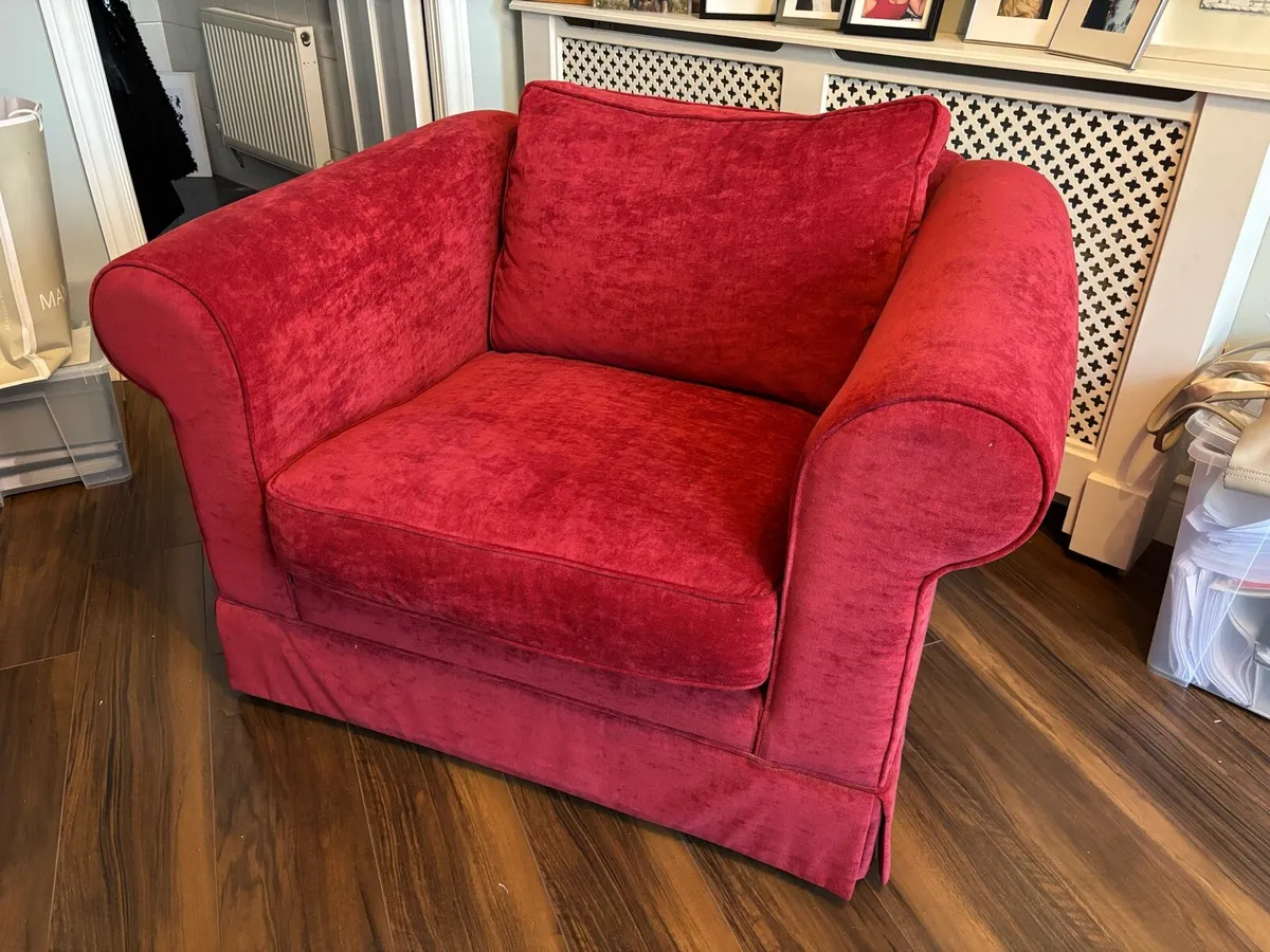 Red Bespoke Armchair (Love Seat) - Image 1