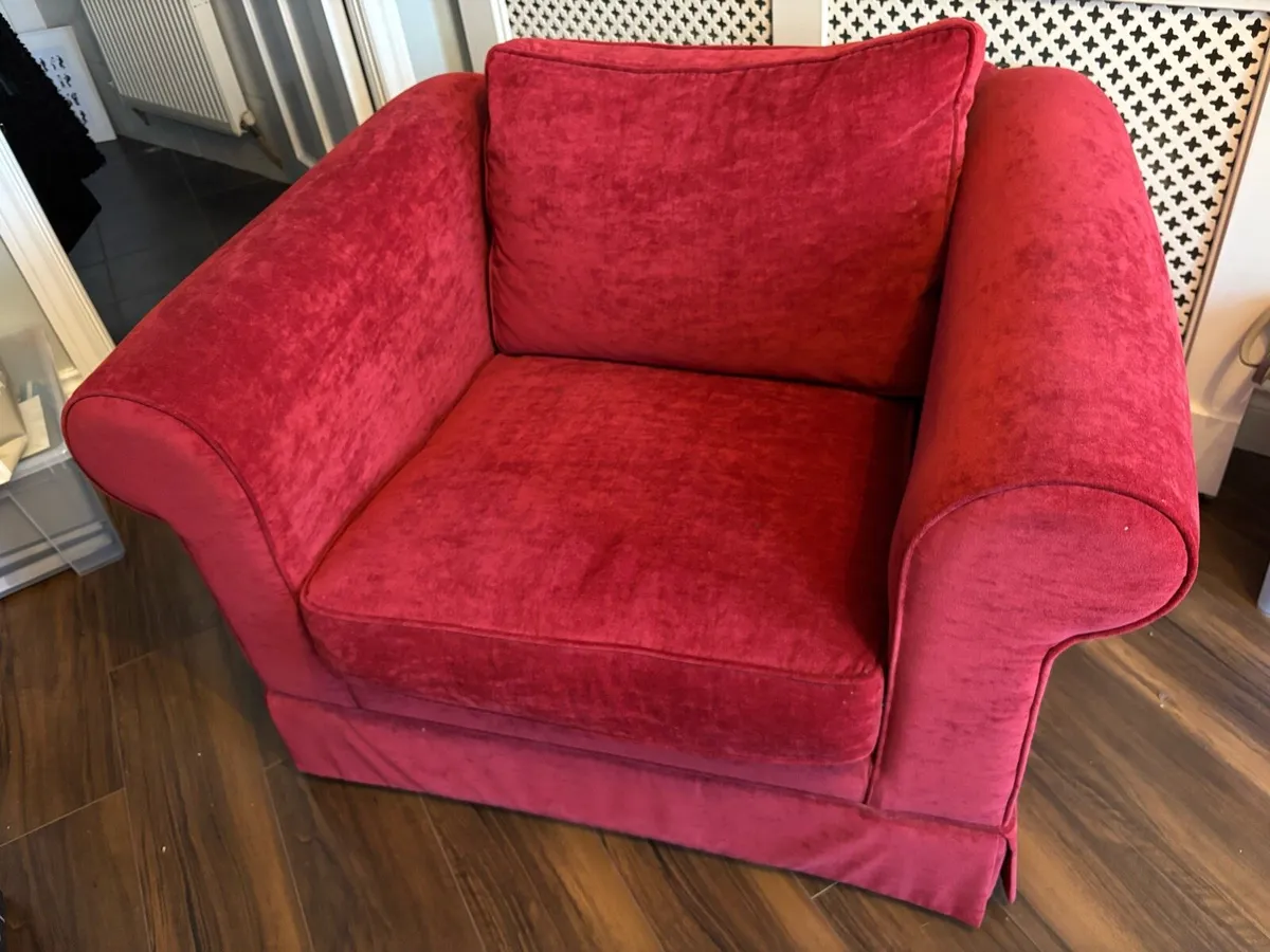 Red Bespoke Armchair (Love Seat) - Image 2