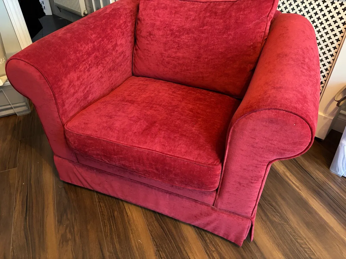Red Bespoke Armchair (Love Seat) - Image 3