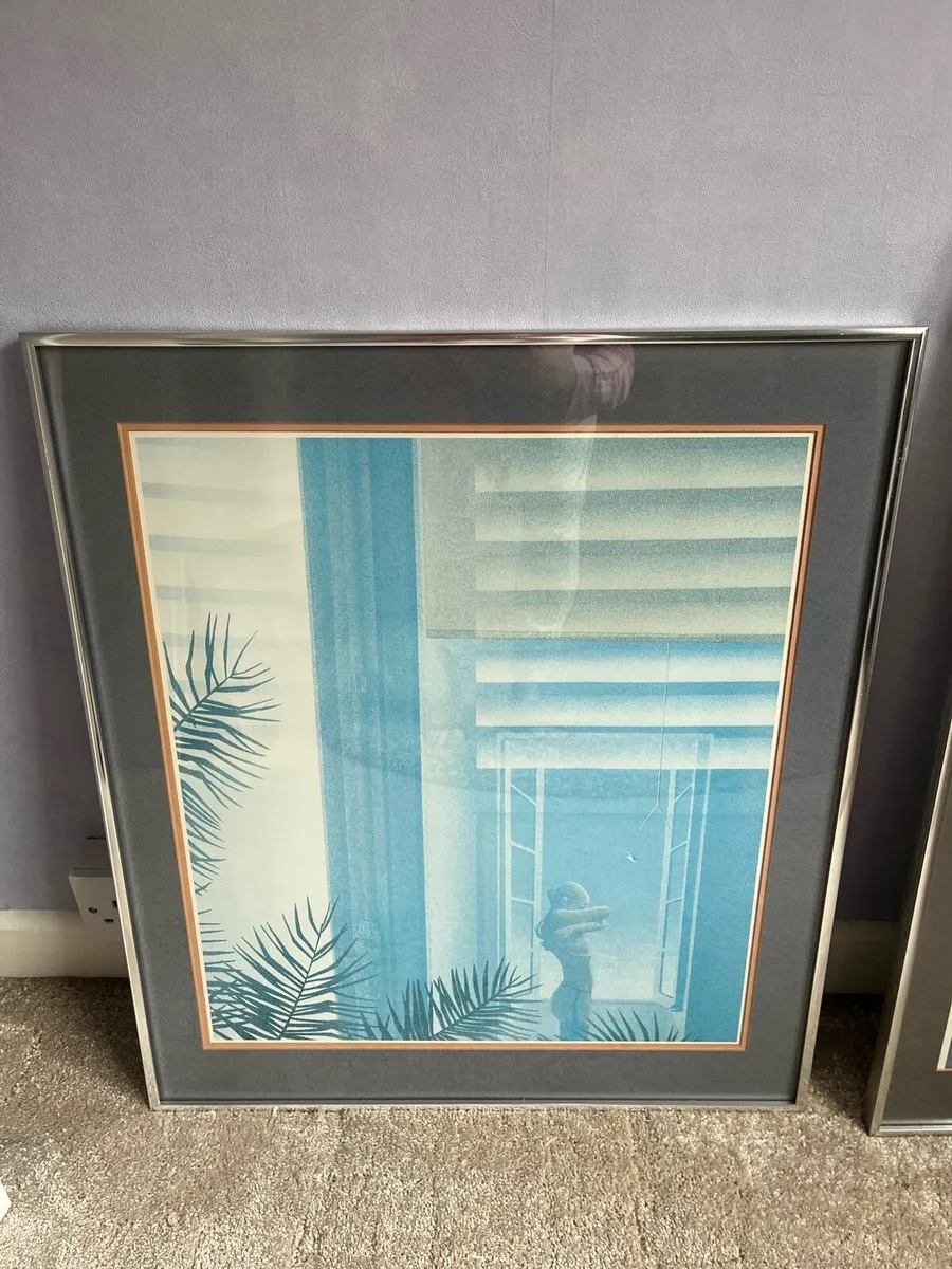 Heavy large silver glassed framed pictures - Image 4