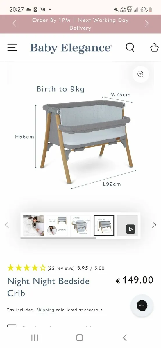 Cosleeper Bedside crib by Baby Elegance - Image 1