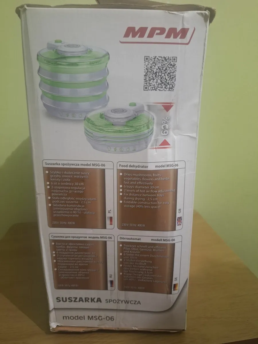 Food dehydrator/dryer 6 trays BPA free - Image 1