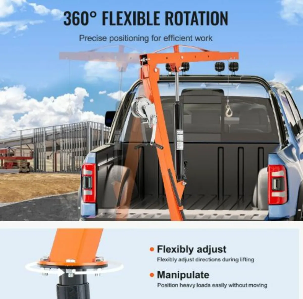 Hydraulic Pickup Truck Crane, 500 lbs Capacity, - Image 2