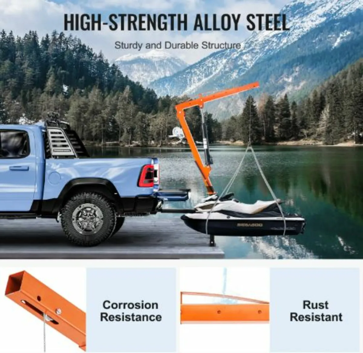 Hydraulic Pickup Truck Crane, 500 lbs Capacity, - Image 4