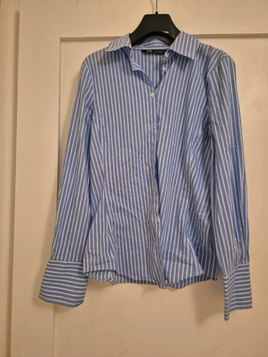 Zara blue/white striped shirt. Excellent condition - Image 1