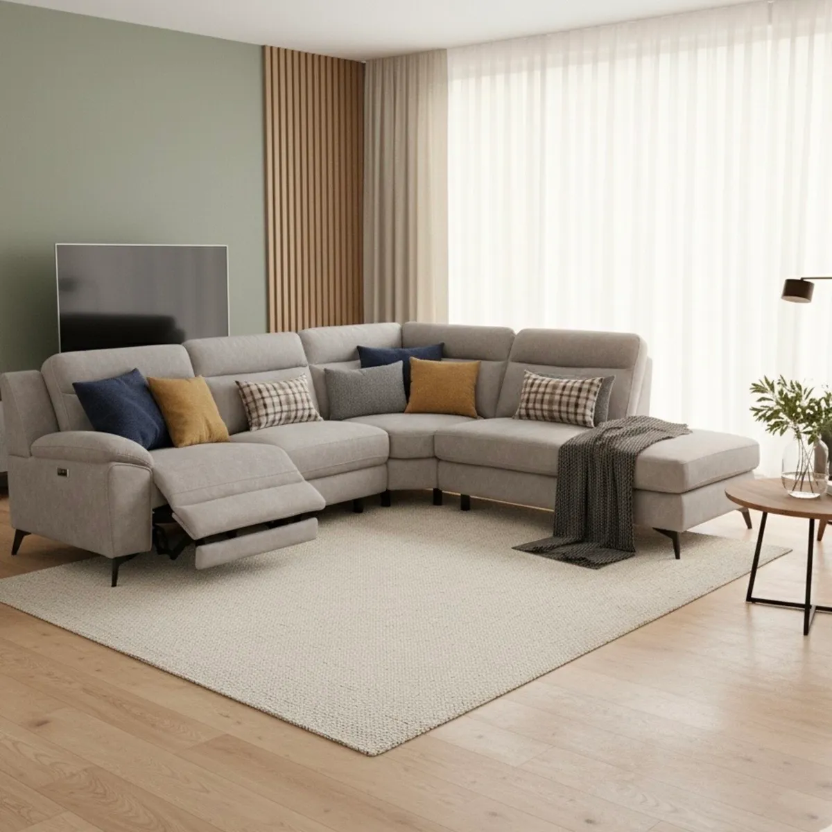 Alora Grey Electric Recliner Sofa, Brand New - Image 3