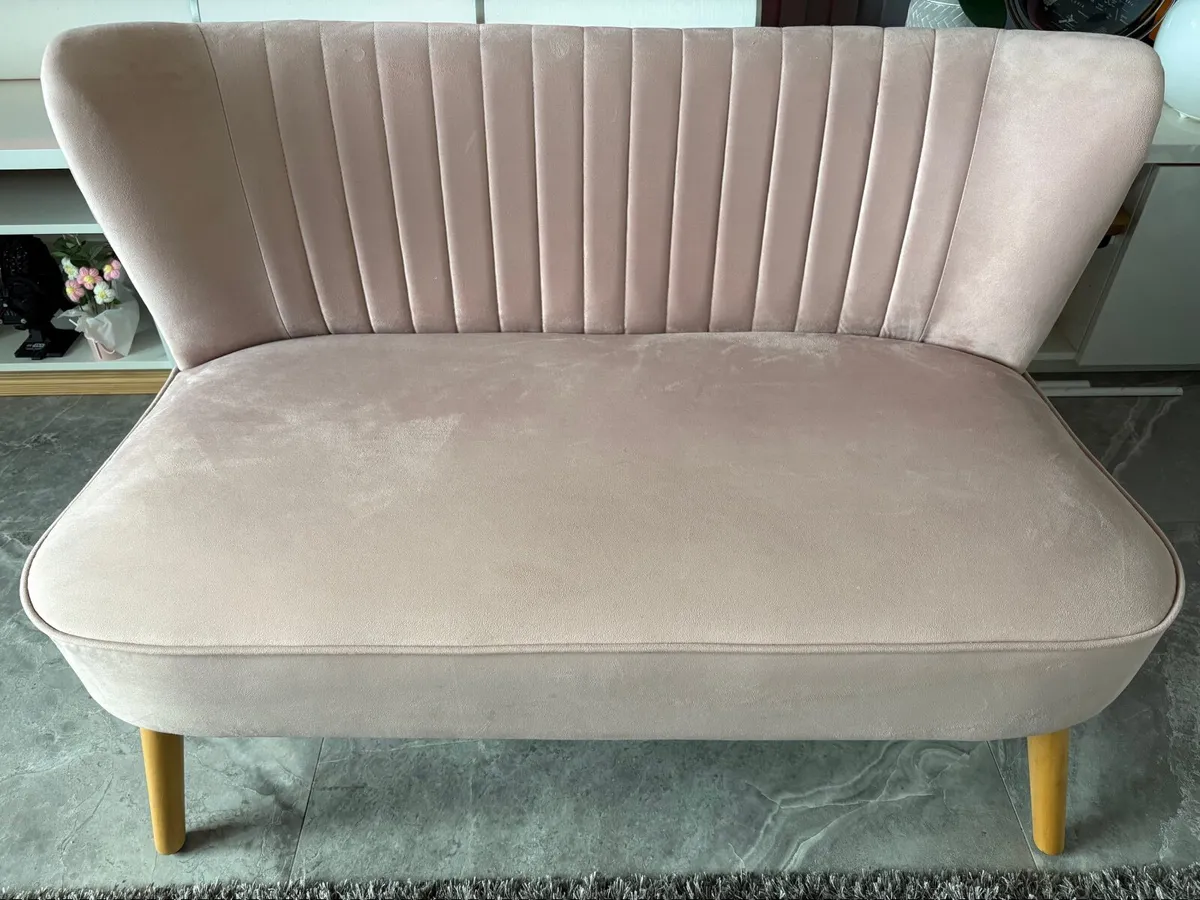 Pink Plush Velvet Chair - Image 1