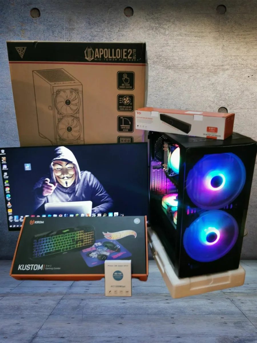 i7 PC GAMING COMPUTER MONITOR 1 TB SSD 10 FANS LED - Image 3
