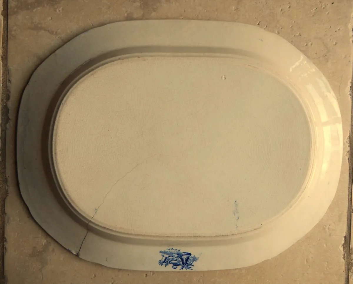 Vintage Willow Pattern Ironstone China Platter - Image 4
