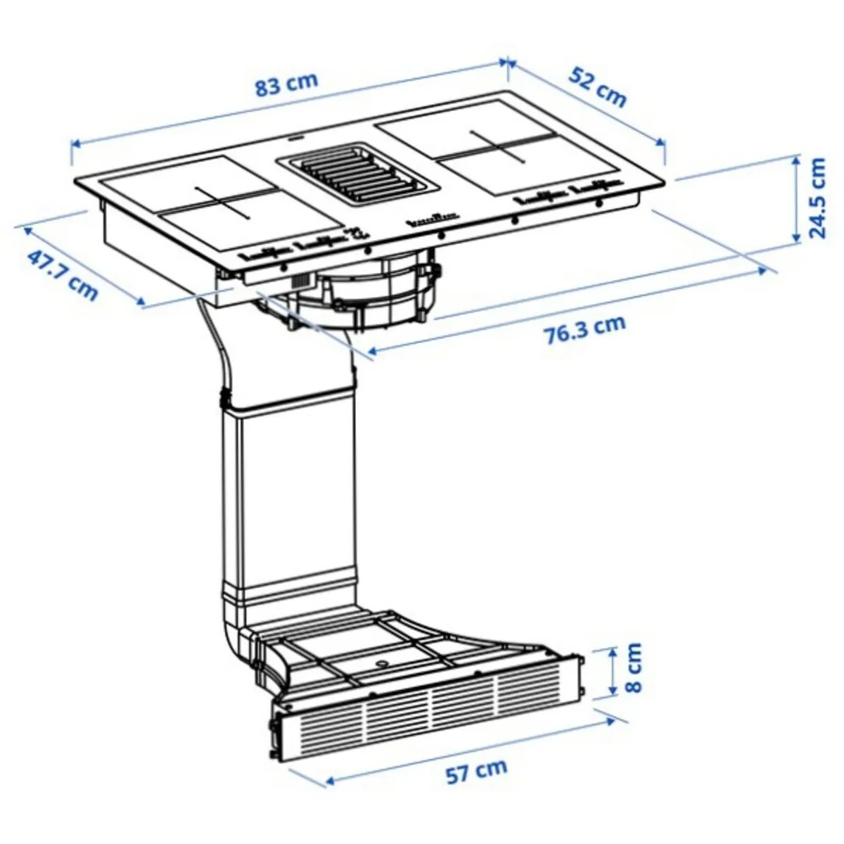 Ikea induction hob with built in extractor fan - Image 3