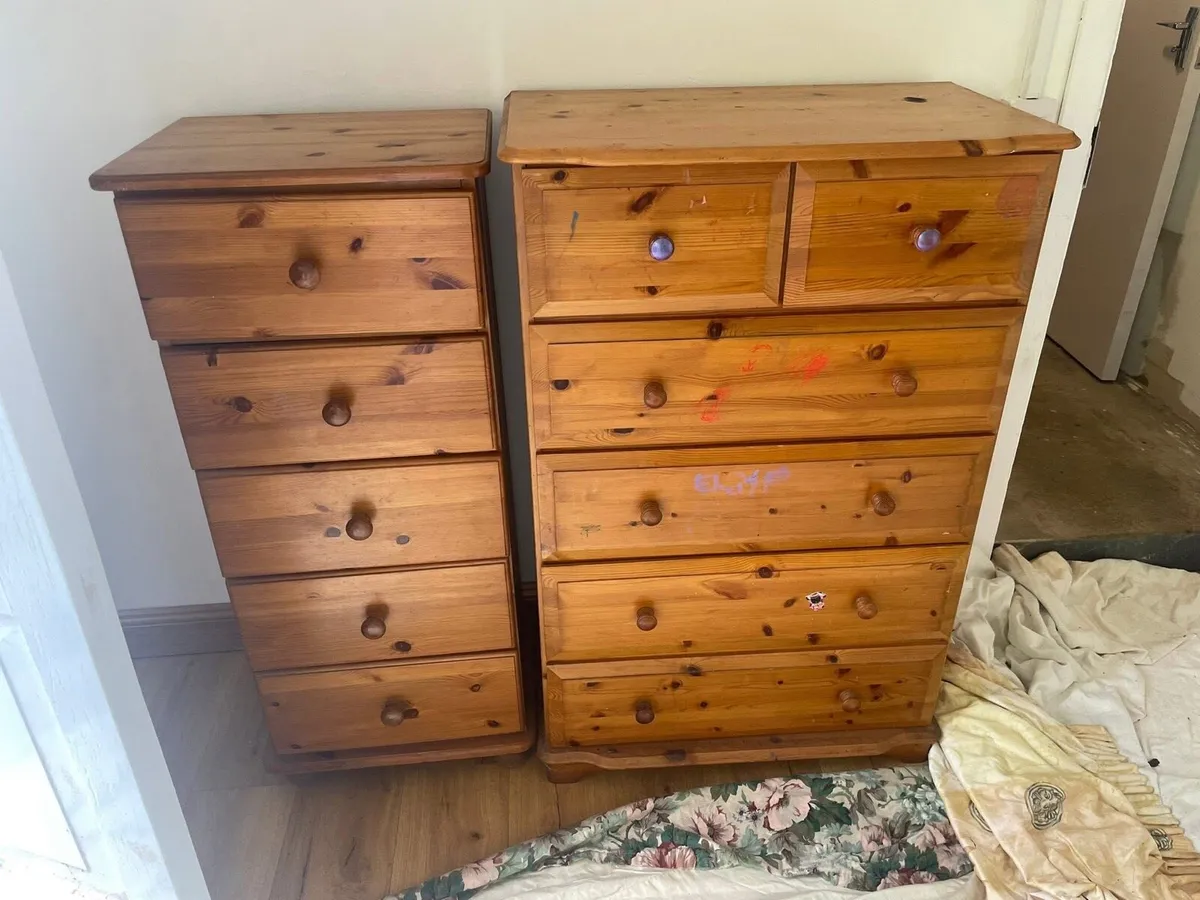2 pine bedroom furniture chest of drawers - Image 3