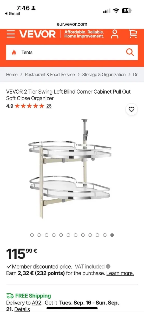 Kitchen Corner Unit - Swinging shelves - Image 1