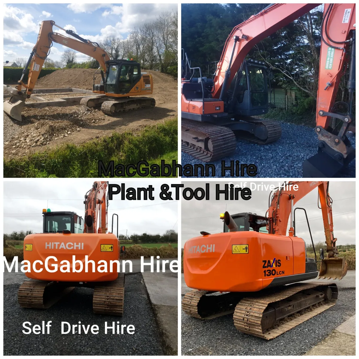 13 tonne diggers with height restrictors for hire