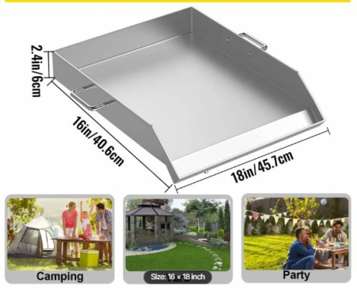 Square Grill Plate 16 x 18 Inch Stainless Steel - Image 4