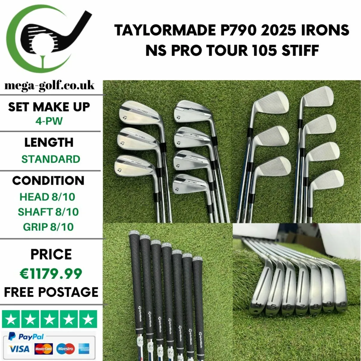 Taylormade P790 2025 Irons / 4-Pw / Stiff - Image 1