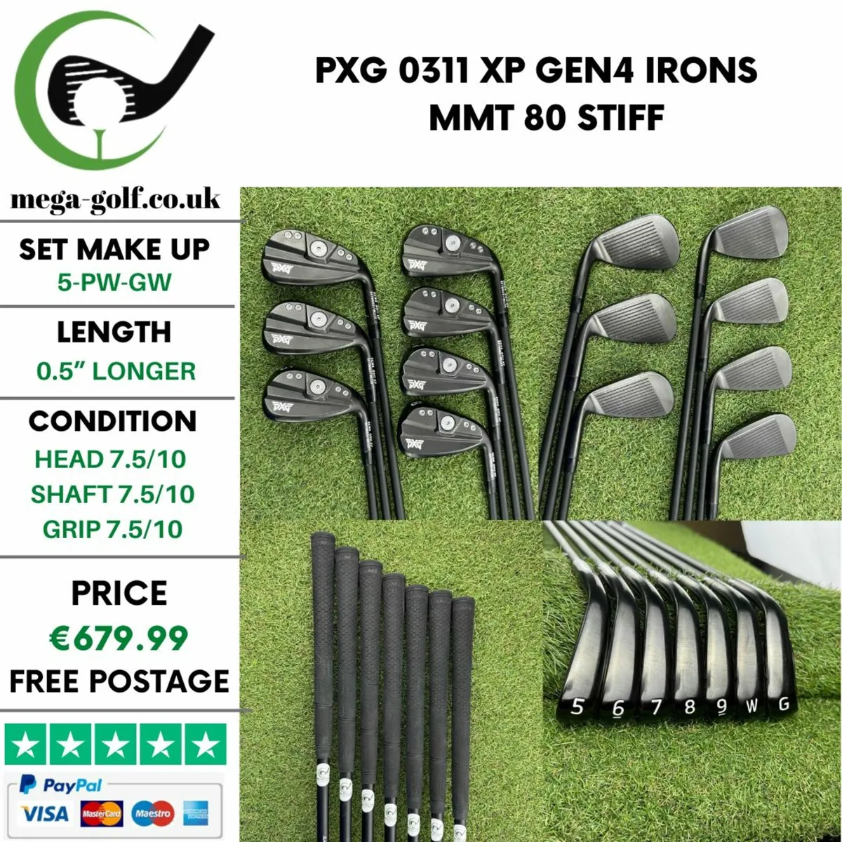 Pxg 0311 XP Gen4 Irons / 5-Pw-Gw / MMT 80 Stiff - Image 1