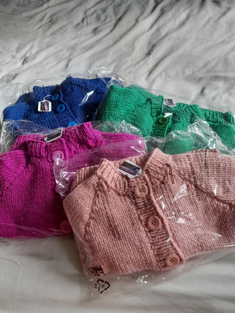 Hand knit childrens cardigans. - Image 2